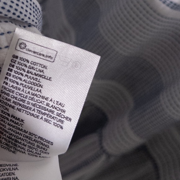 H&M L.O.G.G. Midi Dress Womens Large Boho White Blue Striped Swim Cover Tunic - Picture 8 of 9